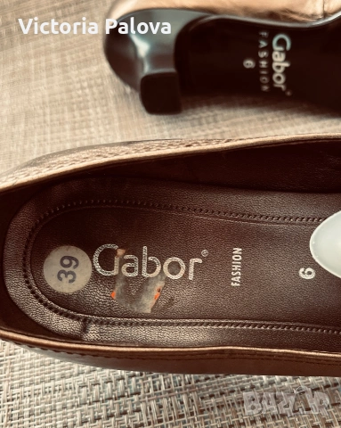 Елегантни кожени лоуфьри Gabor Fashion (Размер 39) - Бронзов металик, снимка 4 - Дамски ежедневни обувки - 55087103
