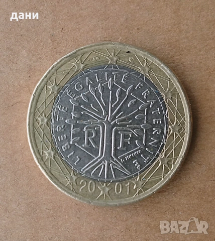 Монети 1 евро, 2002 и 2001 г., снимка 2 - Нумизматика и бонистика - 54067196