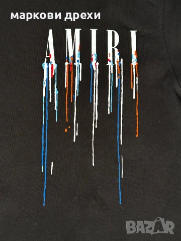 Amiri Paint Drip Core Logo Tee 'Черен' L, снимка 5 - Тениски - 54901021