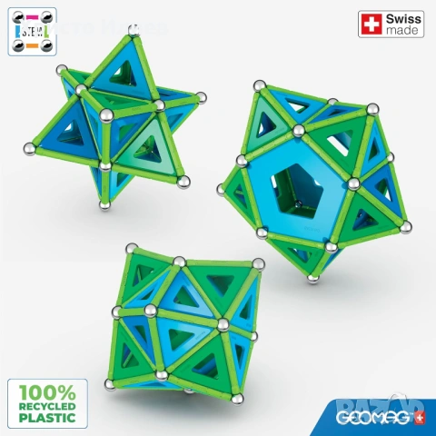 Mагнитен конструктор Geomag Classic 114 части, снимка 6 - Конструктори - 54201814