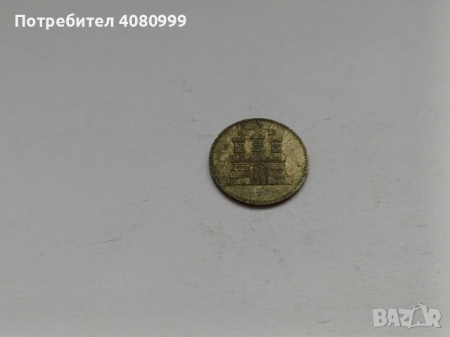 Хамбург 1 зеслинг 1855 г., снимка 4 - Нумизматика и бонистика - 54395321