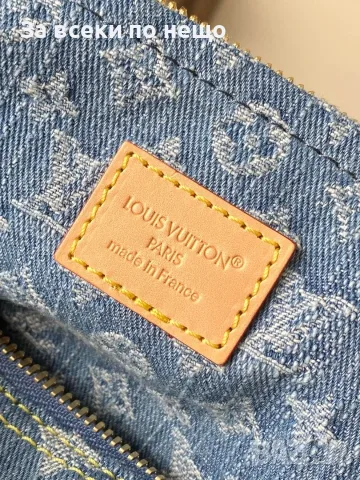 LV/Speedy Bandoulière 30/Denim Blue Дамска Синя Чанта Monogram Деним Плат С Естествена Кожа К. ch54, снимка 4 - Чанти - 55418894