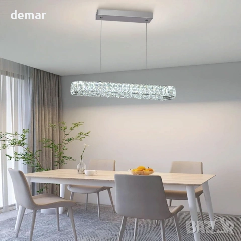 Кристален LED пендел 25W 6500K, висящ полилей за кухня, трапезария и хол, снимка 4 - Лед осветление - 54910012