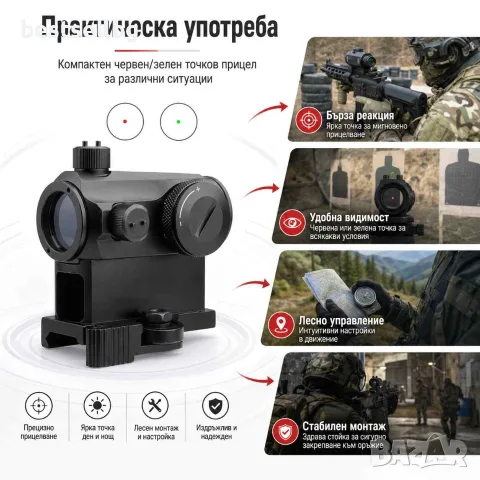 Оптически мерник бързомерец бързо закпрекване за пикантини уивър база, снимка 6 - Оборудване и аксесоари за оръжия - 36506463