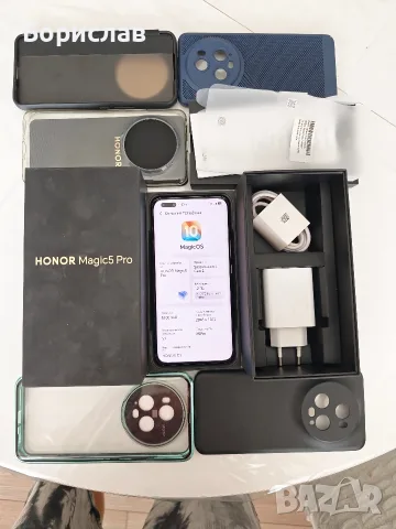 Honor magic 5 pro/12-512/, отличен, комплект, възможен бартер. 
