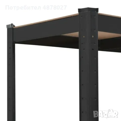 Здрав метален стелаж  -  Безвинтов гаражен рафт с 4 нива 150x70x30 см, снимка 3 - Етажерки - 55701674
