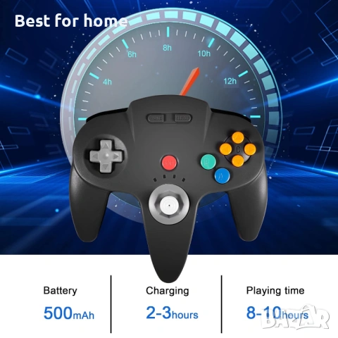 KIWITATA Безжичен N64 контролер за Switch игри, 2.4GHZ Безжичен N64 Дистанционно управление , снимка 4 - Аксесоари - 54538937