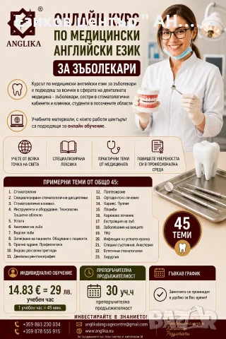 Англиийски език за зъболекари индивидуално