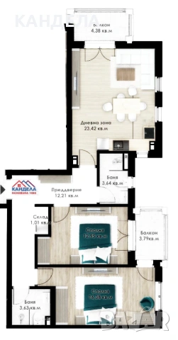 Тристаен нов апартамент, Въстанически, снимка 3 - Апартаменти - 54670363