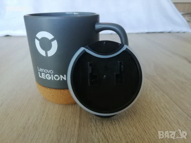 Оригинална геймърска чаша Lenovo Legion с корково дъно и капак