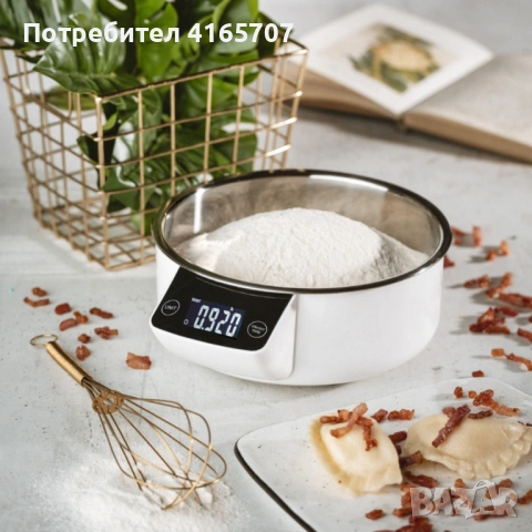 Дигитална кухненска везна до 5 кг – LCD дисплей, купа от неръждаема стомана и ТАРА функция, снимка 2 - Други - 54294349