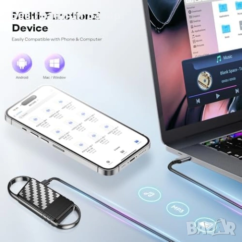 Нов Аудио рекордер Дигитален диктофон 72GB с гласово активиране и AI шумопотискане, снимка 6 - Други - 54227054