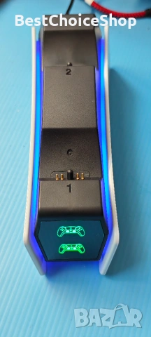 Зарядна станция за PS5 контролер - Съвместима с Playstation 5 Edge и Dual Controller Gaming, снимка 5 - Аксесоари - 54957899