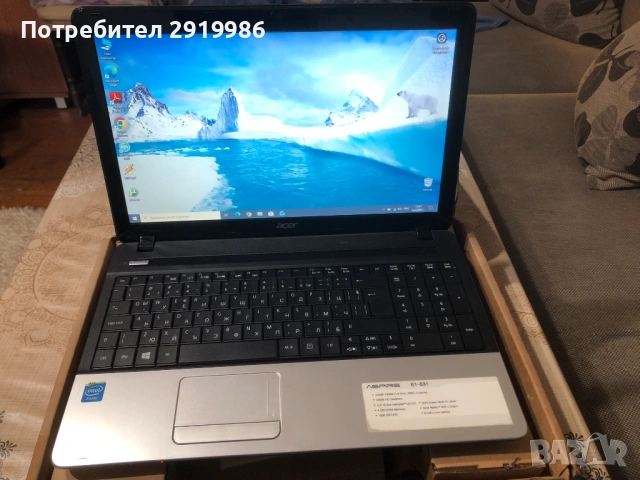Запазен Acer Aspire E1-531, снимка 4 - Лаптопи за дома - 54801185