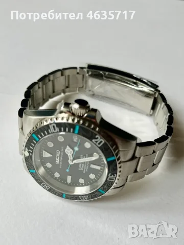 Нов часовник Submariner Black (Seiko custom mod), снимка 4 - Мъжки - 55630004
