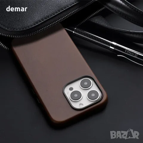 Кожен кейс за iPhone 13 Pro 6.1" с MagSafe, червено-кафяв, снимка 4 - Калъфи, кейсове - 55663034