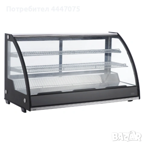 Хладилна витрина 201 л, +2/+10°C, черна, със задни врати за склад
