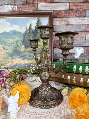 Бронзов свещник , снимка 5 - Антикварни и старинни предмети - 54563938