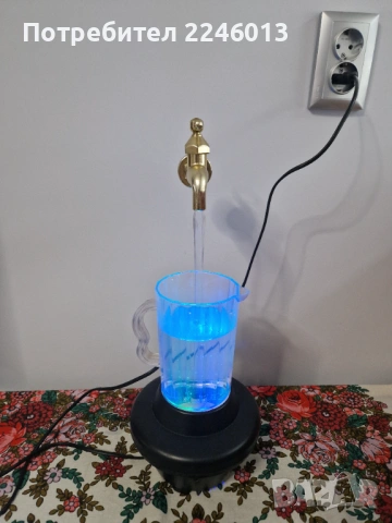 Интересна нощна лампа-чешмичка, снимка 6 - Настолни лампи - 37882382