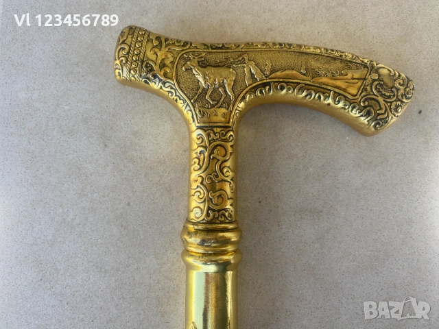 Бастун с вграден кинжал с ръкохватка "СЕВЕРЕН ЕЛЕН " -жълт