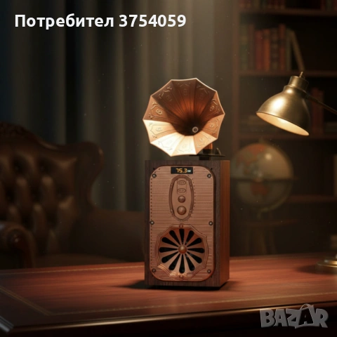 Bluetooth радио колонка AS39, 1x8W, 1200mAh, Кафяв – ретро звук, снимка 6 - Bluetooth тонколони - 55182775
