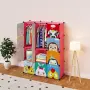 ПРОМО!! Детски модулен гардероб с 12 отделения, Розов/Син, 145x110x37 см, снимка 9