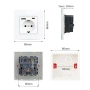 4620 Контакт Шуко за вграждане с двоен USB изход, 16A, бял пластмасов корпус, снимка 3