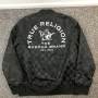$280 Оригинално мъжко дизайнерско яке True Religion Jacket Buddha Satin Bomber Nylon Размер L, снимка 3
