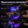 Мощен LED акумулаторен UV ръчен фенер 395nm ув фенерче лампа за камък смола урина кръв пари нокти, снимка 4