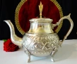 Посребрен бронзов чайник Al Ouar,печат. , снимка 1