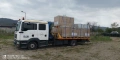 Транспорт Камион с кран падащ борд соларни панели, строителна техника строителни материали мотокар, снимка 3