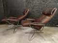 Чифт дизайнерски кожени релакс кресла Stressless Metro, снимка 6