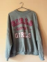 Сив дамски суичър с гумирана щампа GIRLS SUPPORT GIRLS 🩷 М размер с овърсайз кройка 🩷 50% памук 🩷, снимка 1