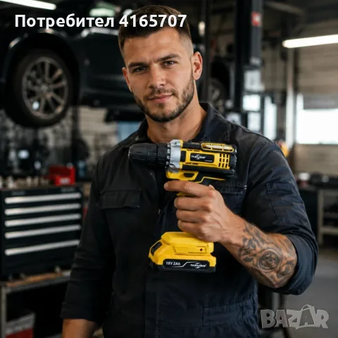 Акумулаторен винтоверт 18V с 2 батерии, LED осветление, куфар и богат комплект аксесоари, снимка 3 - Винтоверти - 55545366
