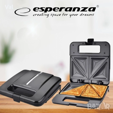 Тостер-сандвич Esperanza Parmigiano, 1000W, триъгълник, 2 ГОДИНИ ГАРАНЦИЯ, снимка 9 - Тостери - 54814197
