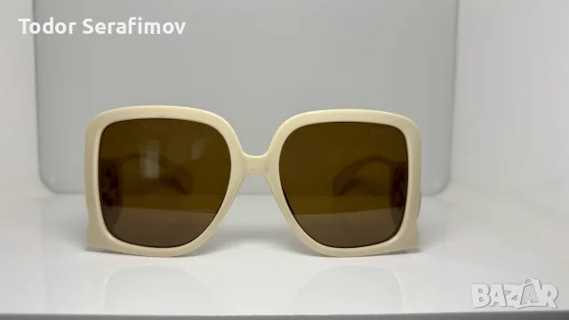 Слънчеви очила Gucci GG Square Oversized – Слонова кост / Намалени (лек дефект)