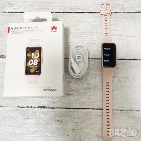 HUAWEI Band 7 Nebula Pink 55029078 Смарт Часовник Гривна Чисто Нов, снимка 4 - Смарт гривни - 54873661