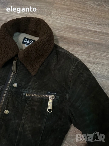 Оригинално мъжко Vintage 90'с яке D&G Dolce e Gabbana  Ribbed corduroy Jacket , L размер , снимка 5 - Якета - 54580715