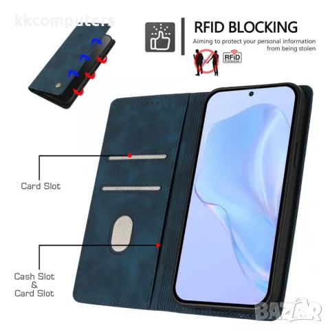 За Motorola Edge 70 Max 5G HX RFID Кожен Калъф Тефтер със Стойка, Портфейл и Скрийн Протектор – 7 цв, снимка 7 - Калъфи, кейсове - 55557605