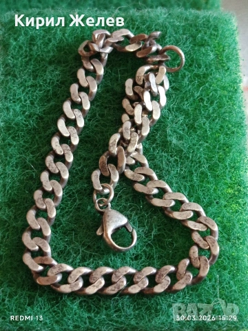 Сребърна гривна красива плетка майсторска ръчна изработка 52890, снимка 5 - Гривни - 54027729