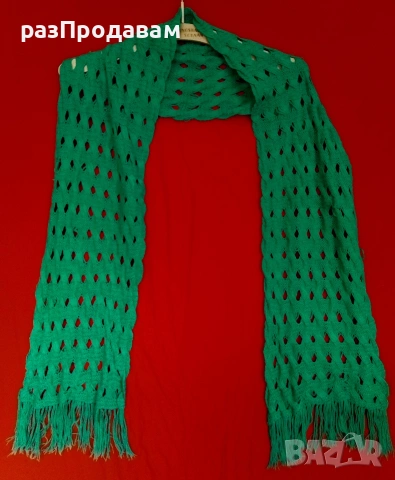 Плетен Шал с ресни ~ ажурна плетка