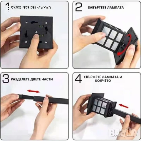 6 броя соларни лампи за градина тип къщичка LED осветление за двор пътеки и тераса, снимка 11 - Соларни лампи - 54188753