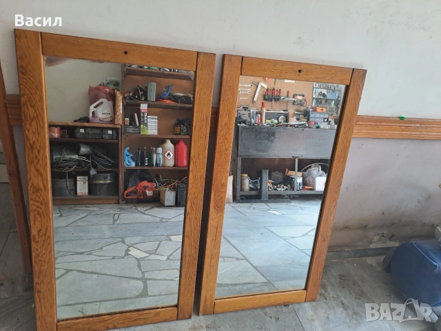2 бр. Ретро огледала с масивна дървена рамка - Бук, снимка 4 - Огледала - 54098210