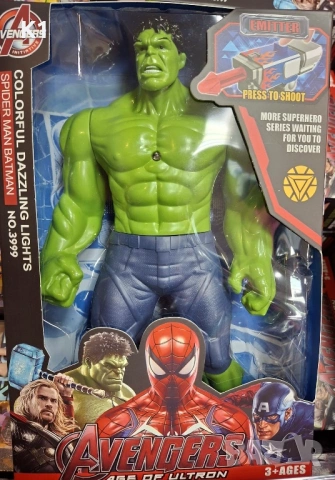 Фигурки Avengers със светлина и изстрелвачка 30см Спайдърмен/Хълк/Батман/Капитан Америка, снимка 4 - Фигурки - 54000446