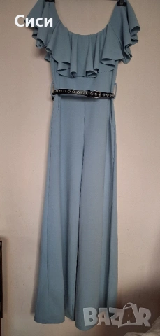 Дамски светло син гащеризон 