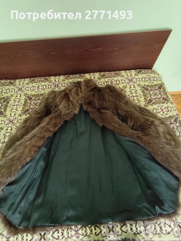Кожено палто от лисица, снимка 3 - Палта, манта - 54729955