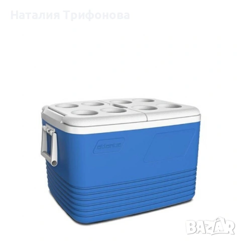 Хладилна кутия Atlantic 60L, пасивна, синя, с поставки за чаши, снимка 4 - Хладилни чанти - 54173212