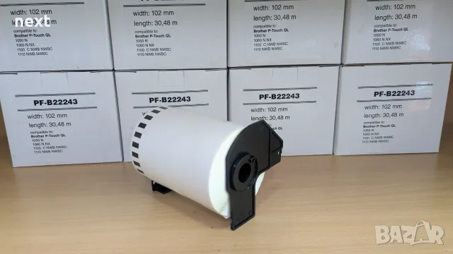Етикети Brother DK-22243, 102 мм x 30,48 м – непрекъсната самозалепваща термо ролка, снимка 2 - Консумативи за принтери - 55313975
