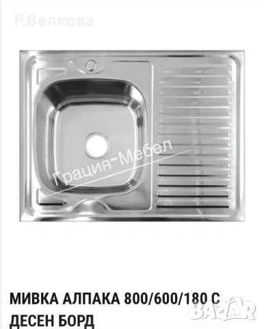 Шкаф с бордова мивка ( алпака), снимка 2 - Шкафове - 54436242