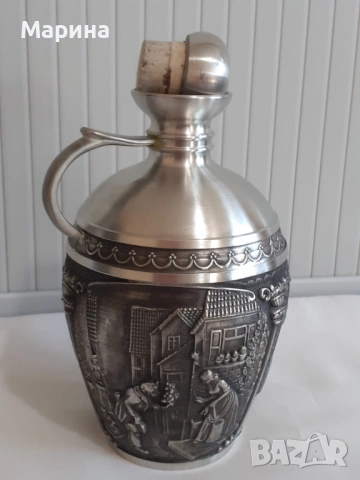 Комплект за ракия от калай Antik*Vintage #71, снимка 3 - Антикварни и старинни предмети - 54523732